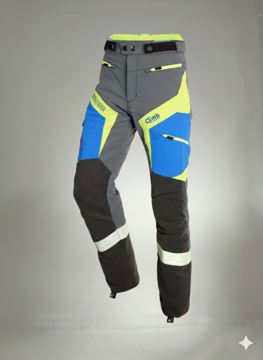 Pantalone Cliph Grigio/Blu Antitaglio Tree-Climbing